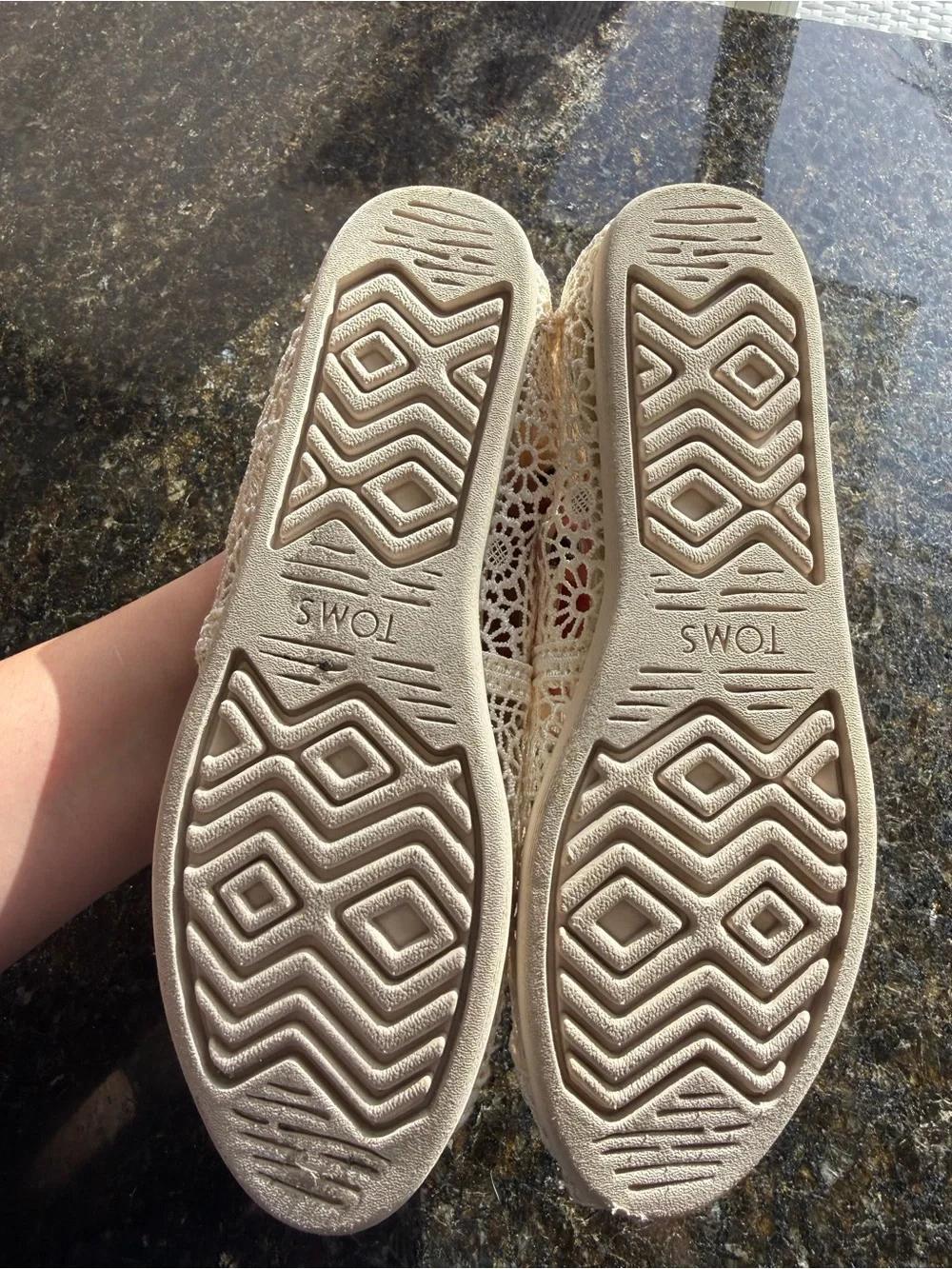 TOMS Women's Alpargata Moroccan Crochet Slip-Ons in Natural/Cream